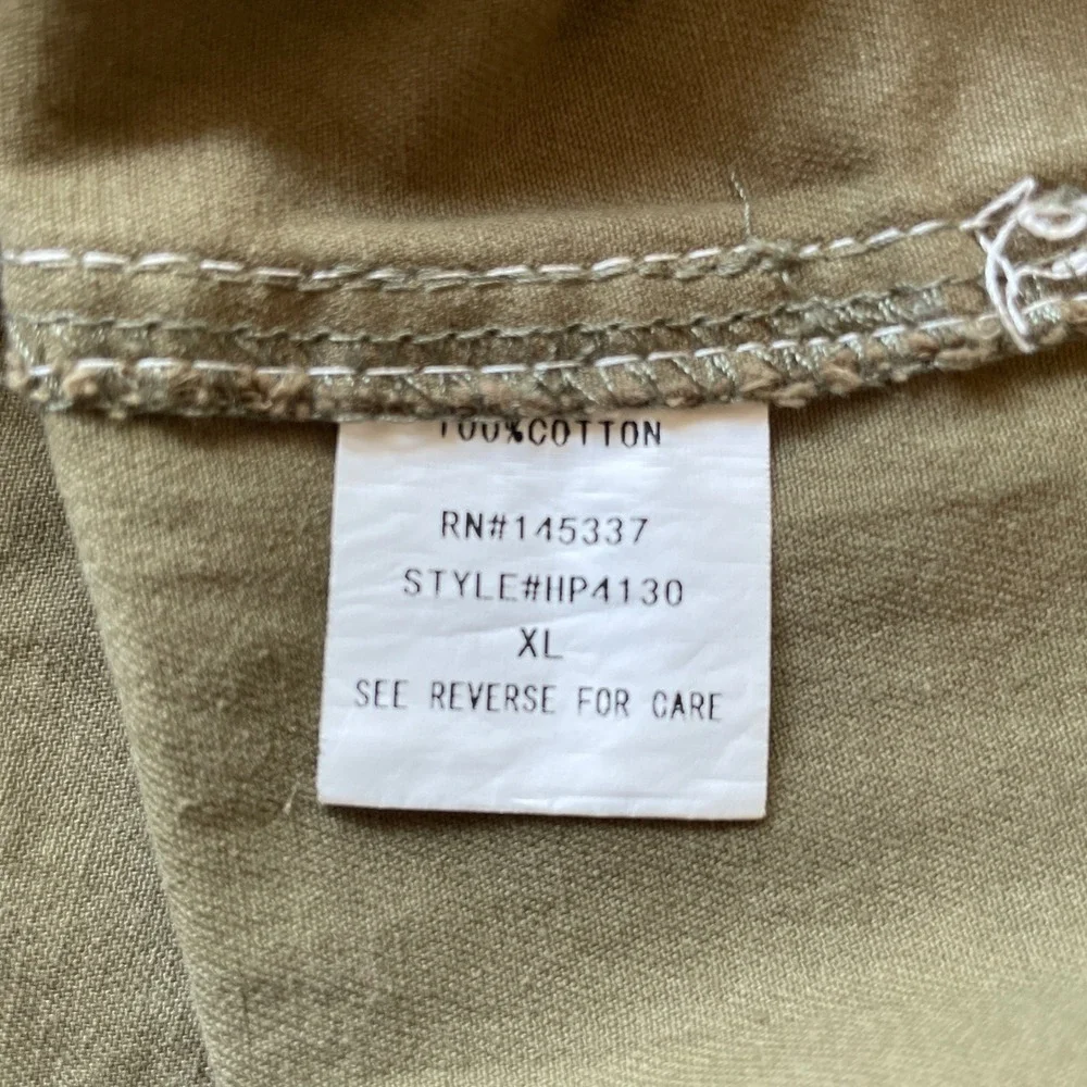 Hesperus XL Women's Olive Green Cargo Pants‎ Wide Leg Contrast Stitching Utility